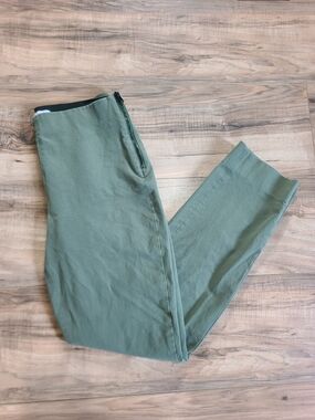 Everlane Olive Green Slim Ankle Women's Workwear Pants Size 2 Stretch Side Zip